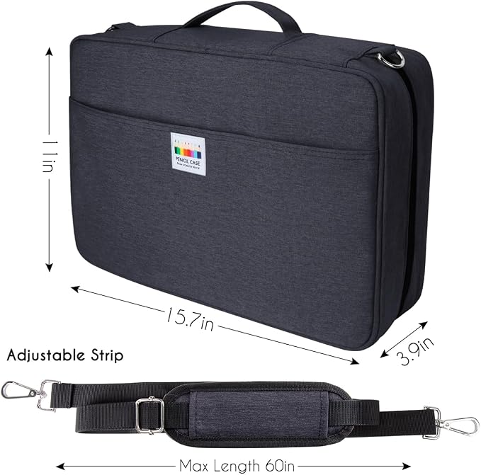 YOUSHARES Big Capacity Colored Pencil Case - 480 Slots large Pen Case Organizer with Multilayer Holder for Prismacolor Colored Pencils & Gel Pen (Black) - Image 2