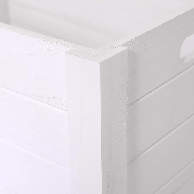 Farmhouse Modern White Wooden Crates For Storage | Rustic Decorative Boxes,Set Of 3 Large Nesting Wooden Storage Crates For Home Decor,Handmade Natural Solid Wood Box - Image 6
