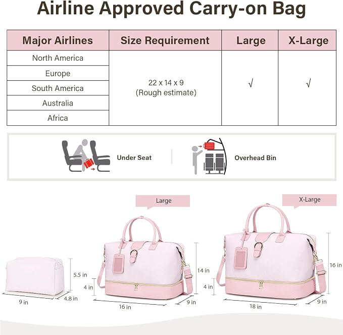 Leather Weekender Bags for Women, Travel Duffel Bag PU Overnight Bag Carry On Tote Bag with Shoe Compartment Wet Pocket - Image 5