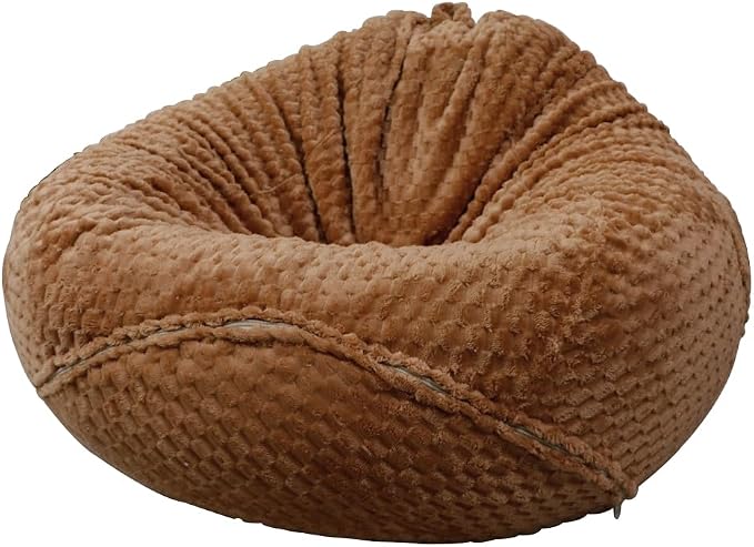 Soft Bean Bag Chair Cover No Filler Sofa Cover Storage Washable Bean Bag Cover Organizing Children Plush Toys for Living Room Bedroom (Coffee, 3 feet-39.3"*39.3"*23.6") by Huamengoo