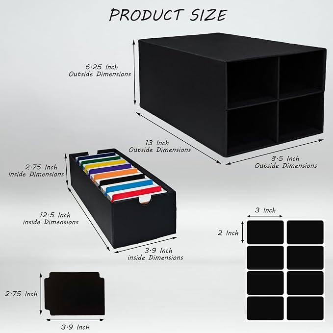 4 Sets Trading Card Storage Boxes, Includes 16-750 CT Boxes & 64 Dividers, 12000+ Trading Cards Organizer for Collectible Card Games, Sports Cards, TCG, with Labels & Pen - Image 2