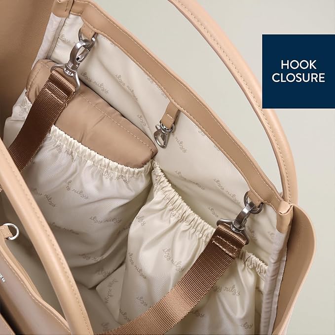 Itzy Ritzy Boss Tote Diaper Bag, Vegan Leather with Changing Pad | Includes Stroller Straps, 4 Pockets, Removable Tassel & Spacious Interior for Stylish Organization of Baby Essentials & More - Image 8