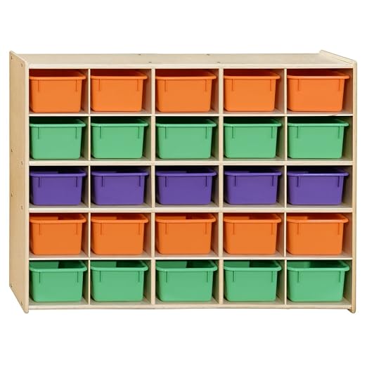 Contender 25 Tray Storage with Assorted Pastel Trays, Kids Cube Locker Shelving Unit for Home, Office, Kindergarten, Playroom [Greengaurd Gold Certified] by Contender