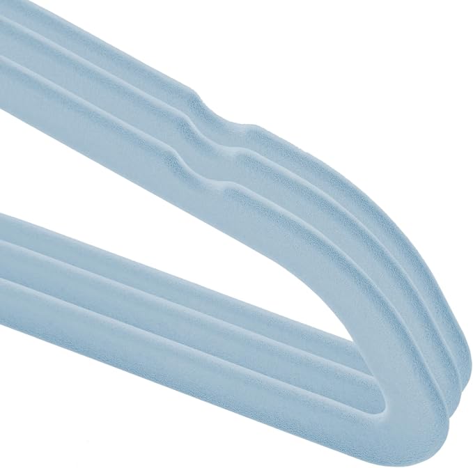Casafield 100 Velvet Baby Hangers - 11" Size for Infant & Toddler Clothes - Light Blue - Image 3