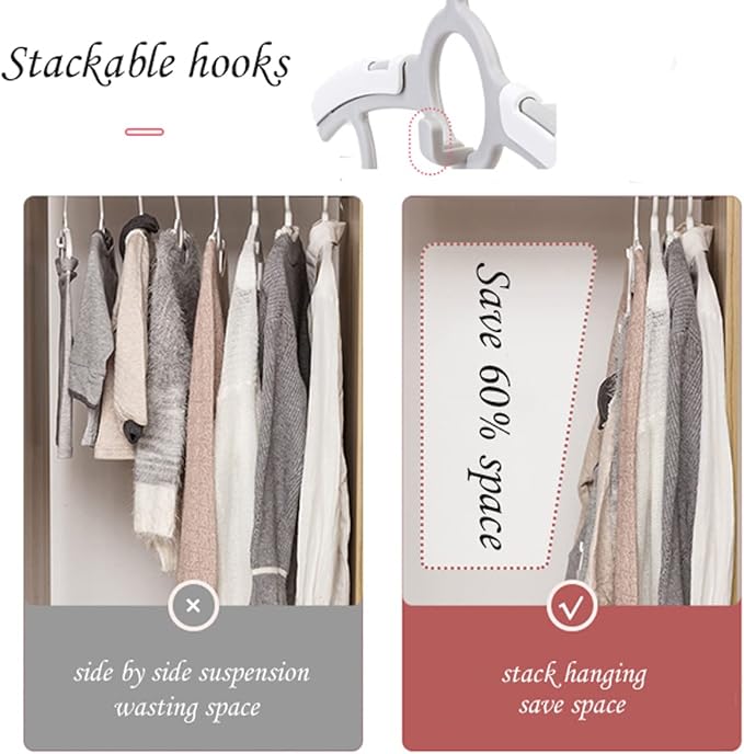 Baby Closet Hangers,20Pack Space Saving Kids Hangers White, | Non-Slip and Extendable Baby Nursery Closet Hangers,11-14" Adjustable Plastic Infant Hangers for Girl Boy Toddler Kids Child. - Image 4