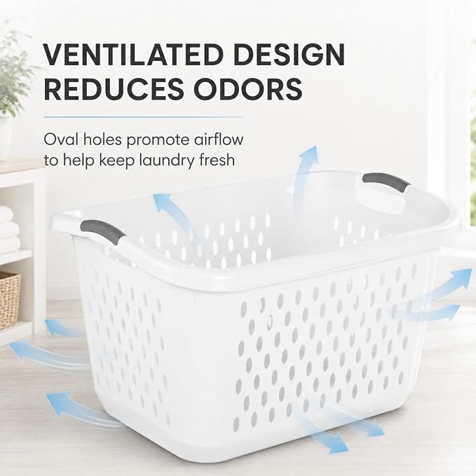 Extra Large Laundry Basket 2.7 Bushel with Handles 2 Pack | 2-Pack 2.7 Bushel Extra Large Laundry Baskets – Holds more per load. Reduces trips to the washing machine. - Image 7