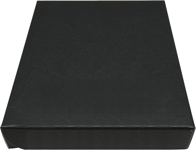 Golden State Art, Clamshell Archival Folio Storage Box 9x12 Inch, Black | Acid-Free Photo Box with Metal Edge Corner, Preserve And Store Paper Documents Cards Prints Arts and Crafts DIY Projects by GoldenStateArt