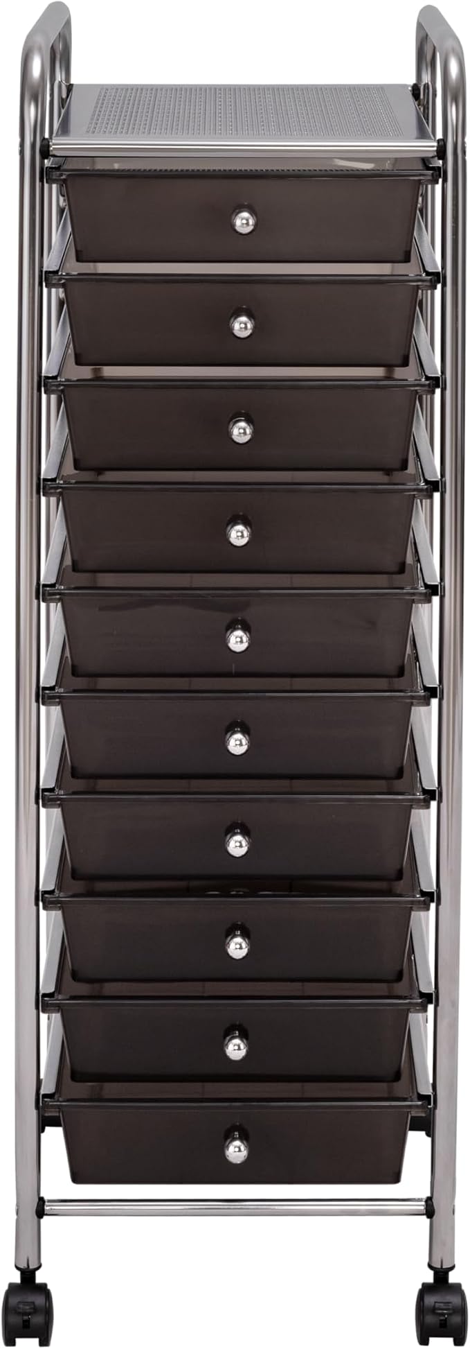 Seville Classics Rolling Utility Organizer Storage Cart, for Home Office, School, Classroom, Scrapbook, Hobby, Craft, 10 Drawer, Black - Image 7