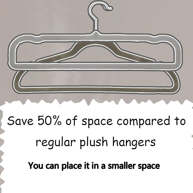 20 Pack Velvet Pants Hangers for Closet Space Saving, Thin Hanger (Grey) | 35cm(L) Heavy Duty Flocked Trouser Hangers, Durable, Clothes Hanger with Silver Swivel Hook, Jean Hangers for Women and Men - Image 4