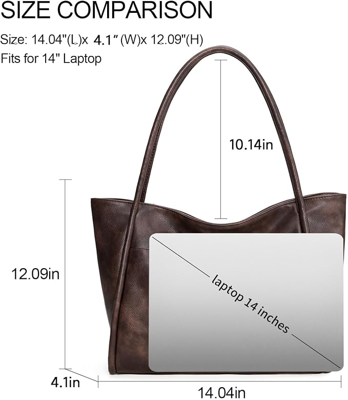 GAEKEAO Tote Bag for Women Vegan Leather Zipper Shoulder Bags Travel Purses | Large Capacity Purse Handbags, Inner Pocket with Key Clip, Fits 14" Laptop, for Casual Work Dating Commute Daily Weekender - Image 3