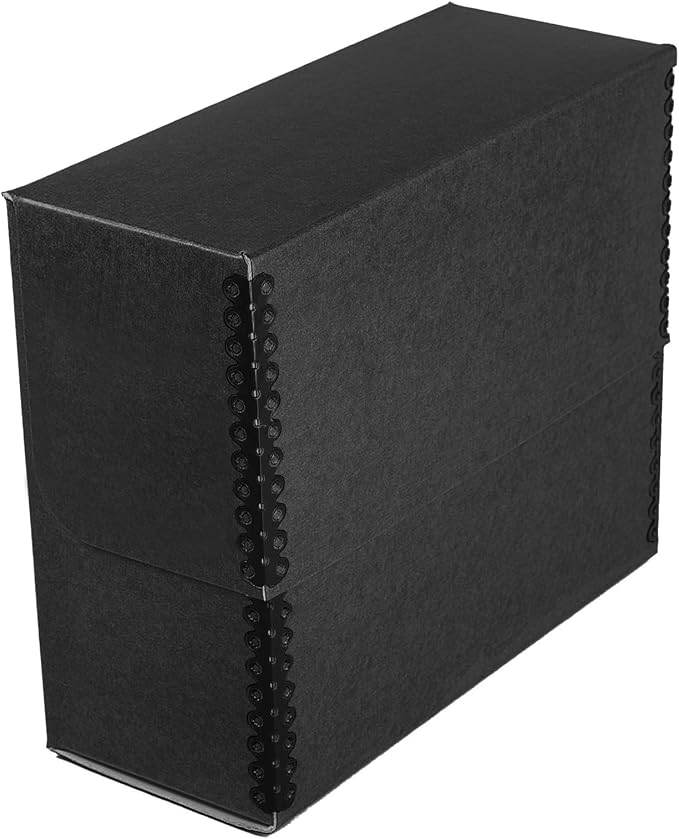 Lineco Archival Document Storage Box, Black, 12.5" x 10.5" x 5" | Letter-Sized, Metal Edge, Acid-Free Boxboard Case, Organize Files, Prints, Photos - Image 2