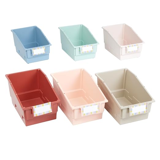 Really Good Stuff Chapter Book Library Bins with Dividers - 6 Pack - Boho - Image 6