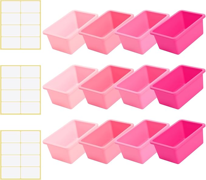 Zonon 12 Pcs Plastic Cubby Storage Bin Back to School Classroom Cubby Organization Storage Container with 1 Pack Self Adhesive Label for Office School Library(Pink Color,11.61 x 7.68 x 4.92) - Image 8