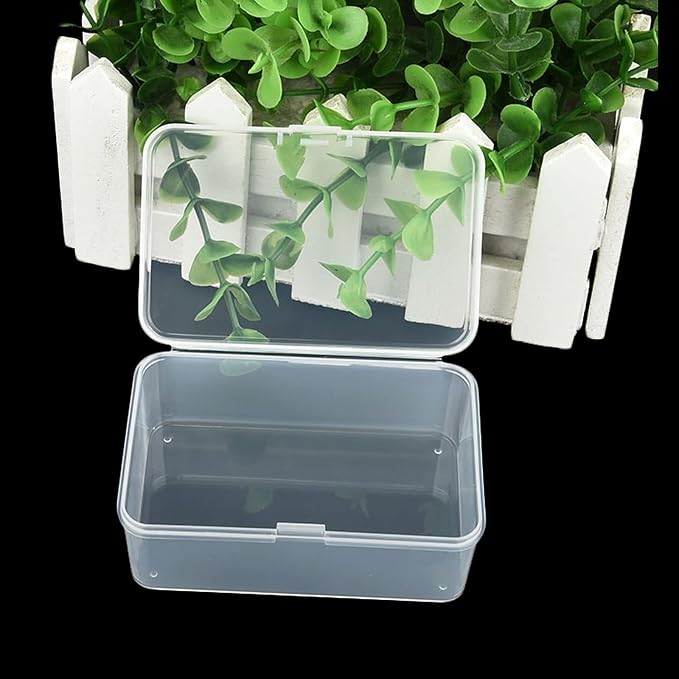 20 Pack Rectangular Mini Clear Plastic Storage Containers | Hinged Lid, For Beads and Small Craft Items, 3.35 x 2.17 x 1.38 inch - Image 7