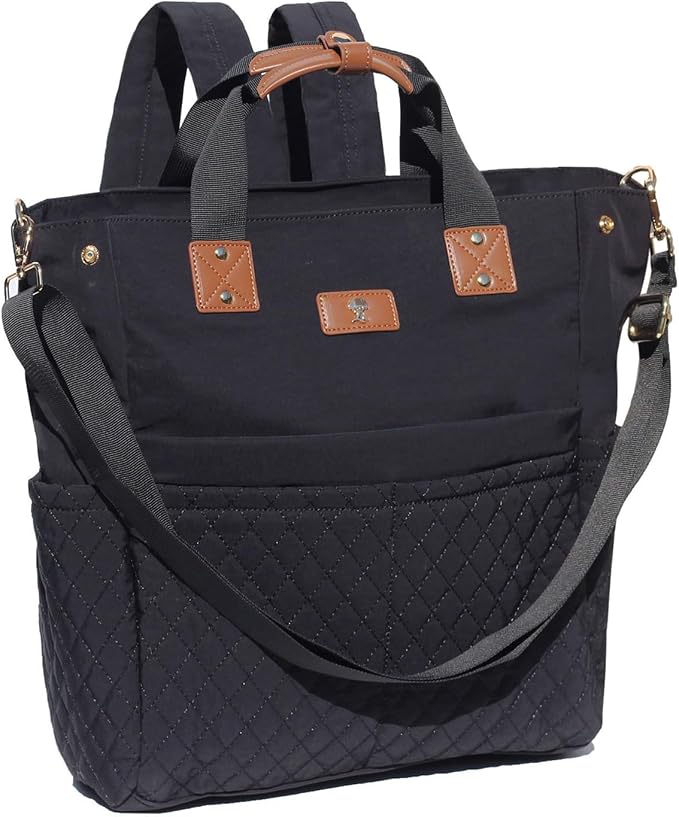 Diaper Tote Bag Totepack Backpack Crossbody Bag 3 in 1 for Women Laptop Backpack Multifunctional with Insulated Pockets by ESVAN
