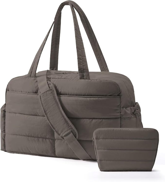 BAGSMART Gym Bag for Women with Toiletry Pouch, Lightweight Weekender Bags for Women with Wet Pocket, 31L Quilted Travel Duffle Carry On Bag, Weekender Overnight Bag for Travel,Water Resistant by BAGSMART
