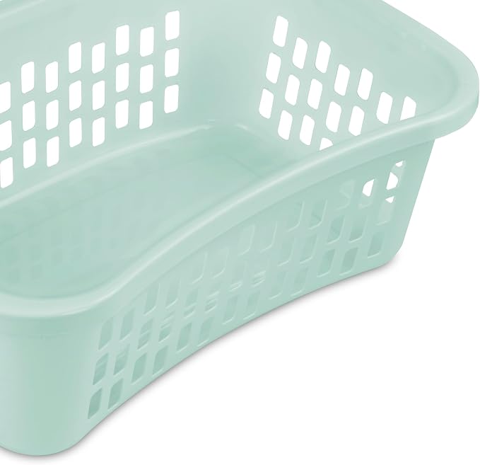 Sterilite HipHold Laundry Basket, Plastic Rectangle Clothes Hamper, 6 Pack | 1.5 Bushel Capacity, Mint, Bin with Comfort Grip Handles & Reinforced Rim - Image 6
