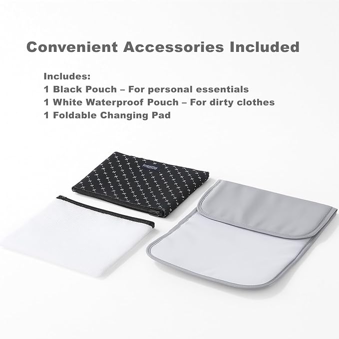 SUNVENO Mommy Bag, Large Hospital Bag with Changing Pad, Organizer Pouches & Luggage Sleeve for Travel & Diaper Essentials - Image 8