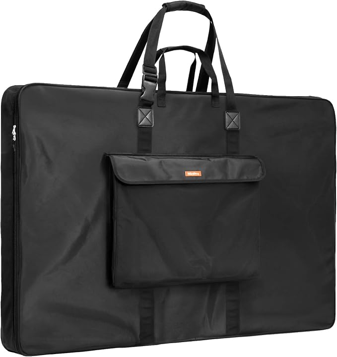 Nicpro Large Art Portfolio Bag 35 x 43 in, Nylon Artist Storage Case | Adjustable Shoulder Strap, Waterproof Carrying Bag for Professional Artwork Sketch Drawing Canvas Photography Poster by Nicpro