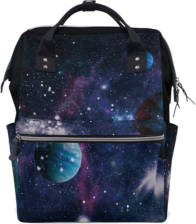 Large Capacity Baby Diaper Bag Galaxy Planet Durable Multi Function Travel Backpack by DERLONKAJE
