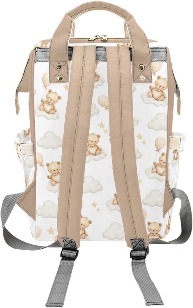 Personalized Cloud with Bear Diaper Bag Backpack with Name – Waterproof Custom Baby Nappy Bag with Large Capacity & Multi Pockets – Shower Gift for Baby for New Parents - Image 4