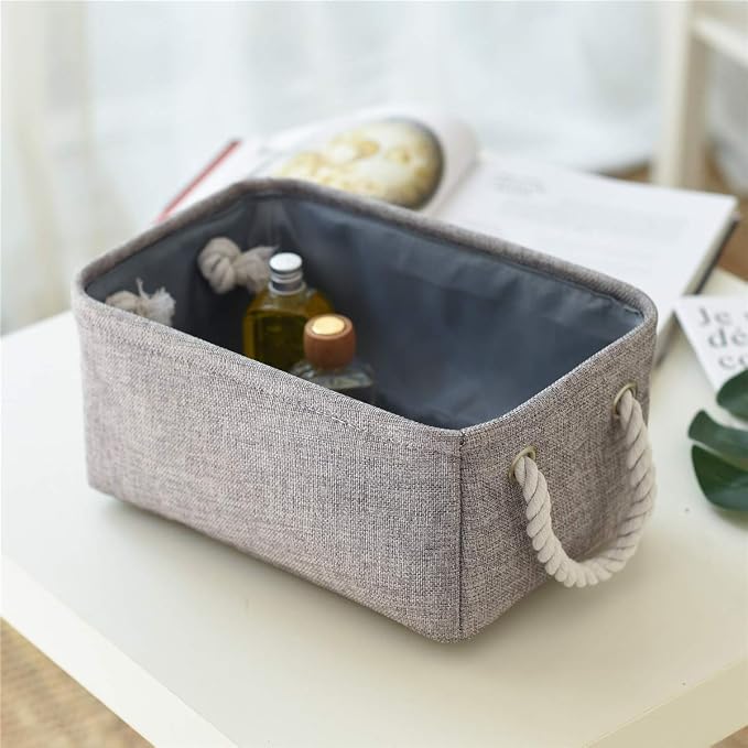 TcaFmac Basket for Organizing Cube Stgorage Bin - Small 6 Pack Fabric Storage Cubes Collapsible Baskets for Shelves with Rope, Bins for Organization Toy(Grey 12x8x5.2 inch) - Image 7