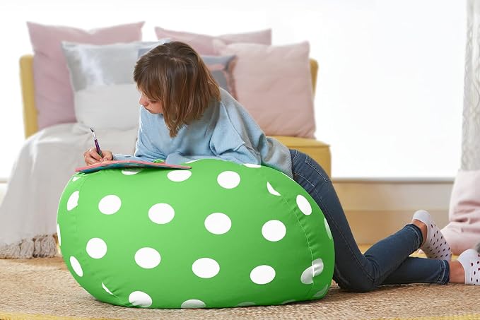 Aubliss Stuffed Animal Bean Bag Storage Chair (Green Dot, Large (38'')) - Image 5