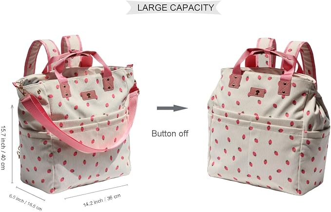 Diaper Tote Bag Totepack Backpack Crossbody Bag 3 in 1 for Women Laptop Backpack Multifunctional with Insulated Pockets - Image 2