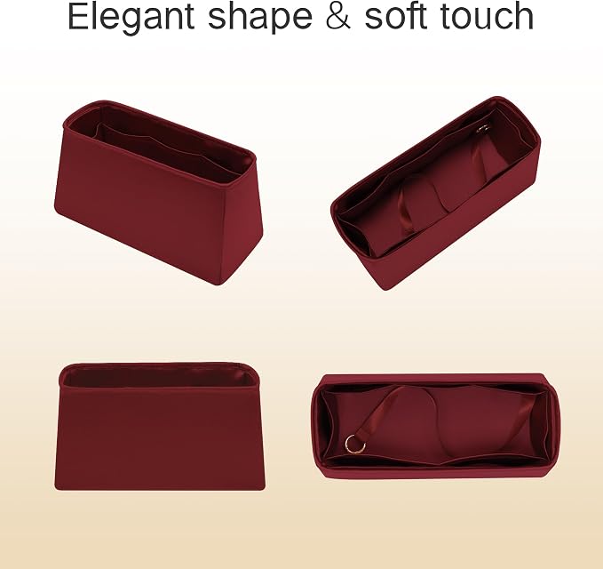 Fits for Brikin Bag Insert Organizer For Hermes(30 S,Rouge H) | Premium Silk Material,Smooth Touch,Lightweight,zipper,protect from scratches & stains,multiple pockets,keychain,waterproof - Image 9