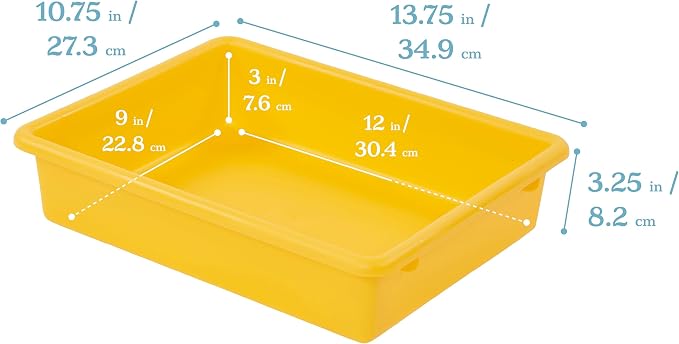 ECR4Kids Letter Size Tray Organizer with Lid, Small, 10-Piece, Assorted | Durable plastic, GREENGUARD Gold Certified, 2 gallon capacity, stackable/nestable, easy-lift lids, classroom & home use - Image 2