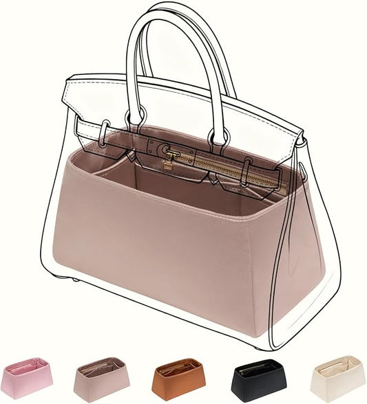 ZTUJO Silky Purse Organizer For Birkin, Luxury Purse Organizer Insert (Etoupe Grey, BK25) by ZTUJO