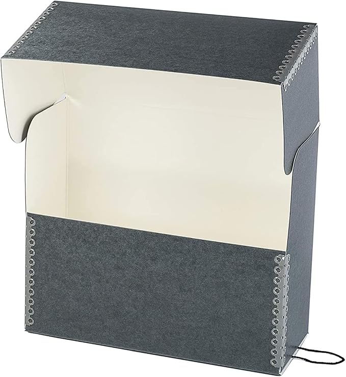 Lineco Archival Document Storage Box, Gray, 12.5" x 10.5" x 5" | Letter-Sized, Metal Edge, Acid-Free Boxboard Case, Organize Files, Prints, Photos, Pack of 2 - Image 3