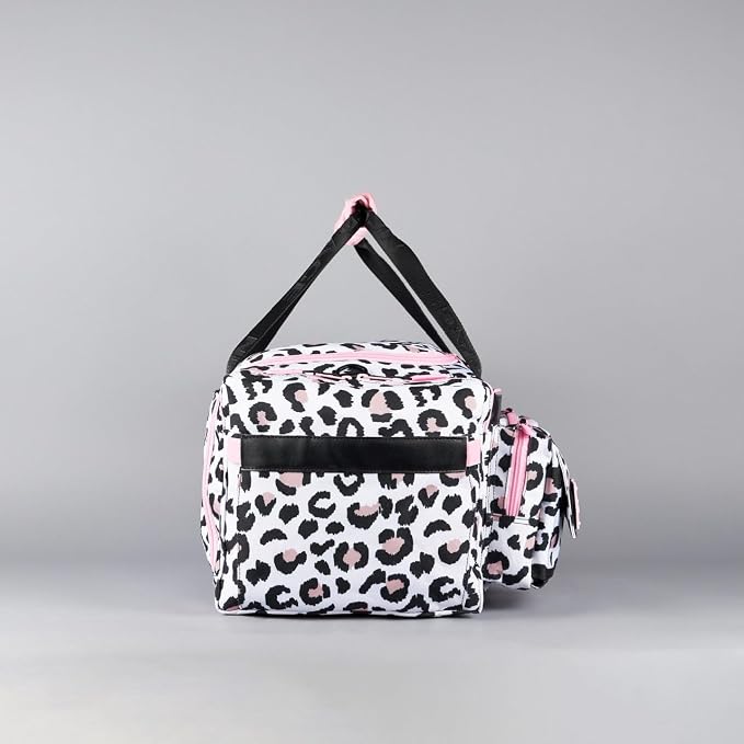 WOLFpak Ultimate 40L Gym & Travel Duffle Bag Rigid Frame (Leopard Pink Zip) | 16" Dual Laptop Sleeves, 180° Full Opening, Hidden Security Pocket, Shoe Compartment, Trolley Sleeve, MOLLE Webbing - Image 12