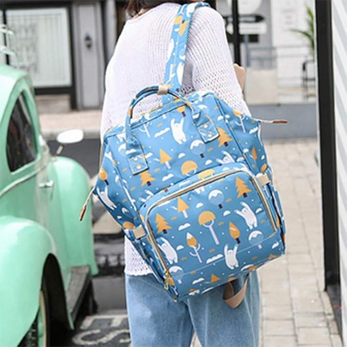 Large Capacity Baby Diaper Bag Backpack Waterproof Travel Nappy Diaper Bags Cute for Girls Boys (Polar bear) - Image 7