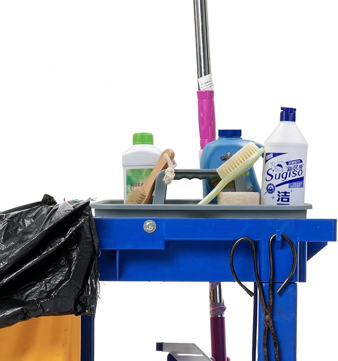 Teyyvn 4 Pack Carry Caddy, Plastic Cleaning Caddy with Handle, Gray - Image 6