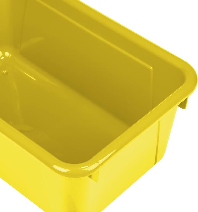 Storex Small Cubby Bins, Pack of 5, 12.2 x 7.8 x 5.1 Inches, Yellow (62410U05C) - Image 5