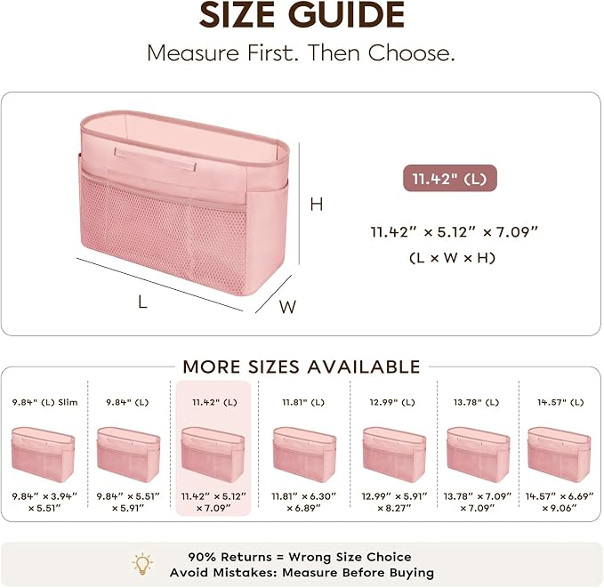 GIVLEFLY Purse Organizer Insert for Tote Bag, 11.42 Inch Satin Bag Organizer, Multi Pocket Handbag Organizer for Everyday Totes - Image 4