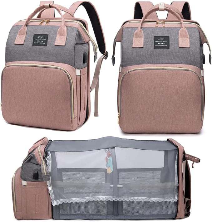 Multifunctional Baby Diaper Bag Backpack with Changing Station Baby Bag for Moms, Dads, Shower Gifts for Newborn Essentials by Unknown