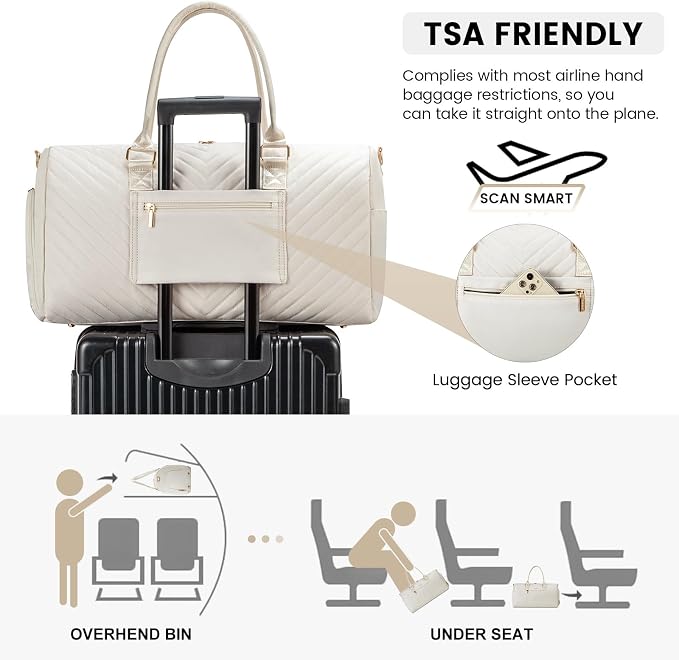 LOVEVOOK Travel Duffle Bag, Weekender Bag for Women with Toiletry Bag, Carry on Overnight Bag with Shoe Compartment, Gym Duffel Bag with Wet Pocket, Mommy Hospital Bags for Labor and Delivery - Image 4