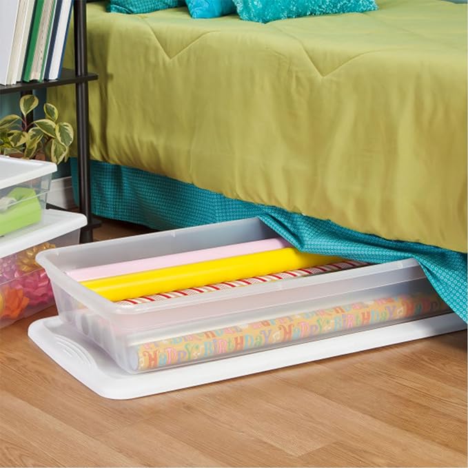 Sterilite 12-Pack 41 Quart Storage Box, Stackable Clear Plastic Bins with Snap-On Lids - Heavy-Duty Organizing Containers for Closet, Bathroom, and Office - Image 10