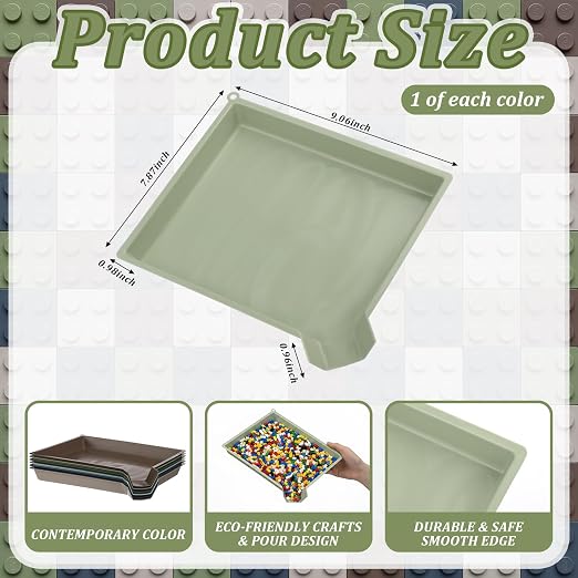 Reallnaive 6 Pcs Plastic Art Sorting Funnel Trays Quick Sorting Activity Serving Tray Stackable Craft Organizer for Classroom Beads Organizing Home Back to School DIY Project (Earthtone Color) - Image 2