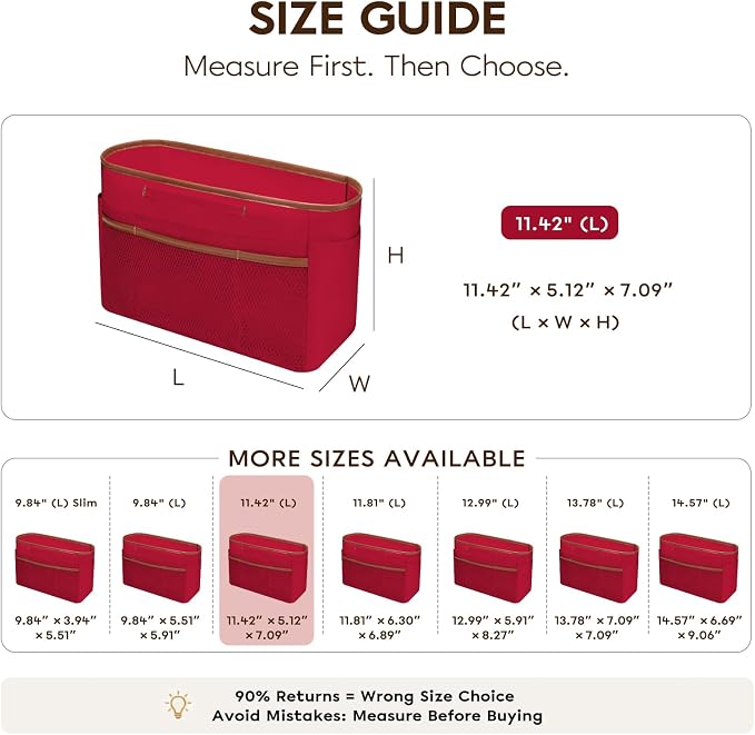 GIVLEFLY Purse Organizer Insert for Tote Bag, 11.42 Inch Satin Bag Organizer, Multi Pocket Handbag Organizer for Everyday Totes - Image 4