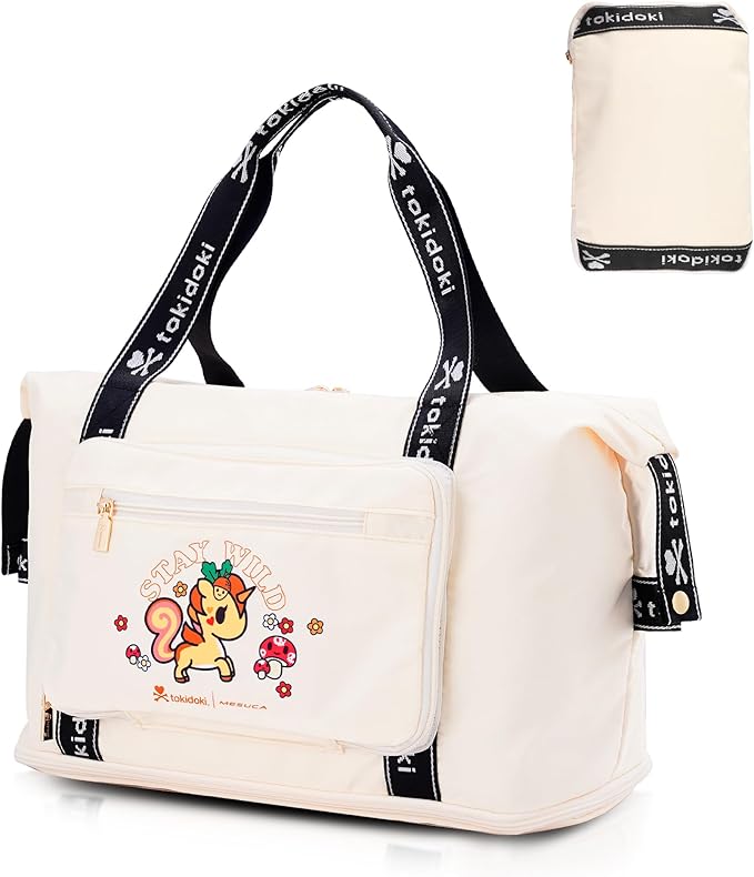 tokidoki Travel Duffle Bag, Weekender with Shoe Compartment Toiletry Bag | many compartments: laptop sleeve, wet-dry pocket, trolley sleeve. Includes toiletry bag. Carry-on. by Tokidoki