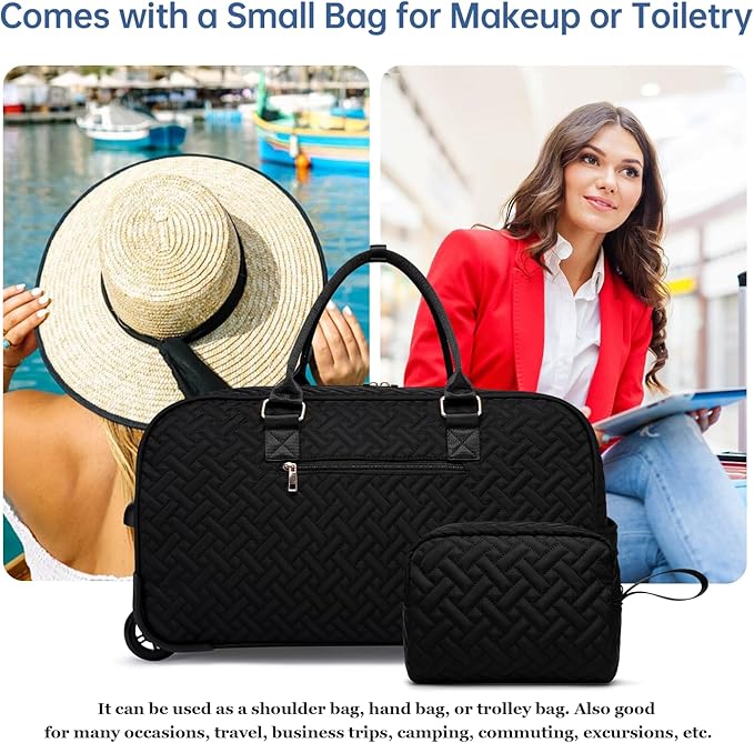 Duffle Bag for Travel, Weekender Bag with Shoe Compartment, Carry On Overnight Bag for Women with Toiletry Bag, Gym Bag with Wet Pocket, Hospital Bags for Labor and Delivery Beige - Image 4