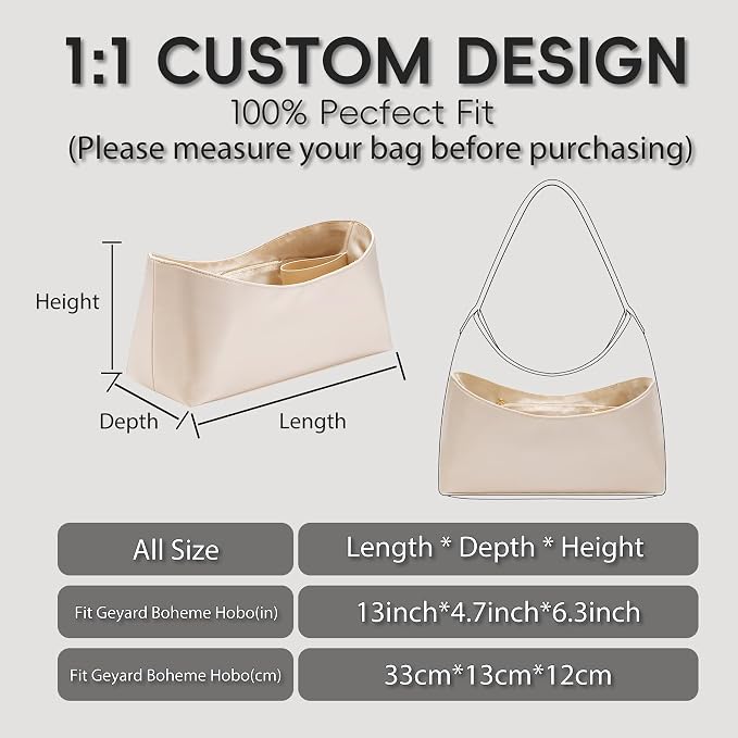 Nylon Tote Organizer Insert for Goyard Bohème Hobo, Waterproof | Nylon Goyard Tote Bag Organizer, Lightweight, YKK Zipper, Elastic Cup Holder, 8 Compartments, Easy Clean, Protects Interior - Image 4
