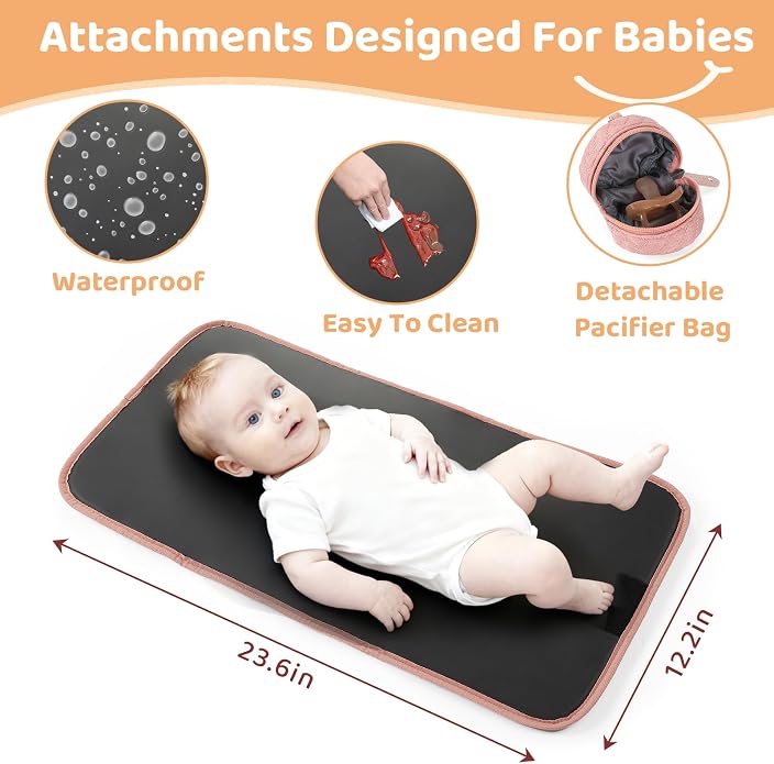Diaper Bag Tote, Large Capacity Travel Diaper Bags With Changing Pad, Hospital Bag For Labor Delivery, Baby Bag - Image 5