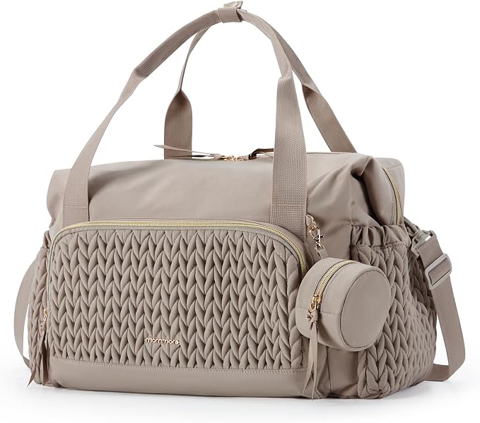 mommore Diaper Bag Tote Large Travel Baby Bag with Pacifier Case | Portable Changing Pad, Insulated Pocket & Stroller Strap, Baby Essentials Maternity Bag , Hospital Bag for Labor Delivery by mommore