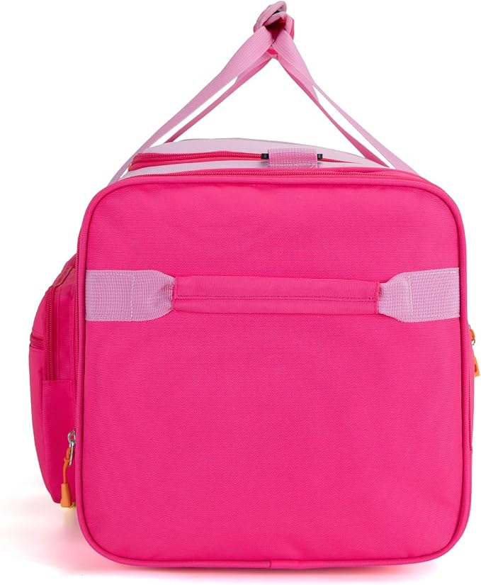 Large Kids Duffle Bag for Travel, Overnight or Weekend,Pink Rose | Roomy Size: 22.0"L x 12.0" H x 12.0"W, Made of Thick Polyester Fabric - Image 6