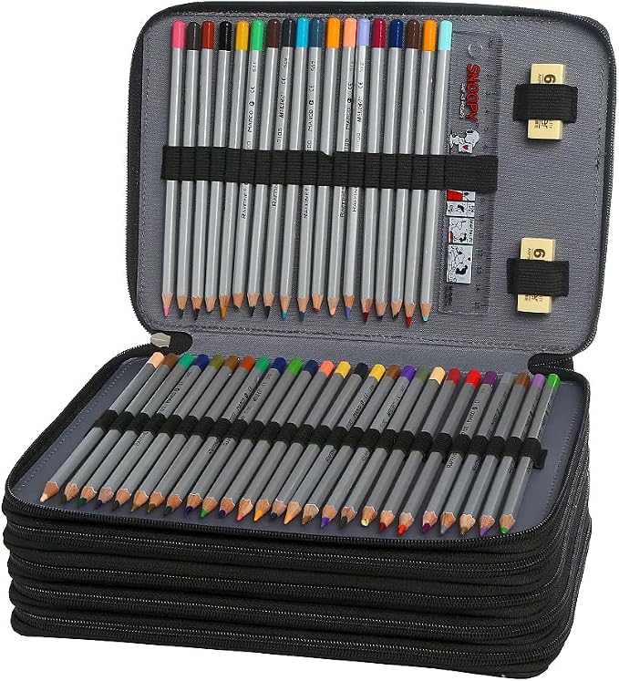 250 Slots Colored Pencil Case Organizer, 5 Layer Bag | Twill Oxford fabric, 255 elastic loops, detachable handle, for travel, home storage, drawing tools, creative gifts - Image 3