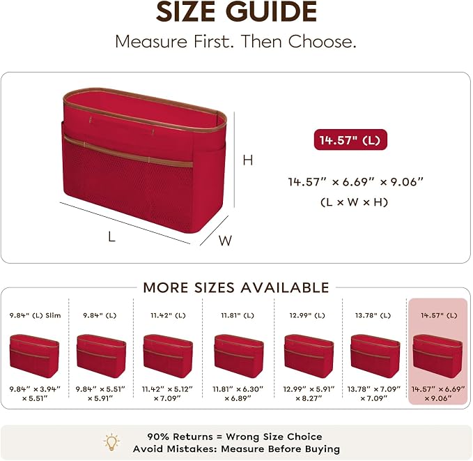 GIVLEFLY Purse Organizer Insert for Tote Bag, 14.5 Inch Satin Bag Organizer with Zipper Pocket, Multi Pocket Handbag Organizer - Image 3